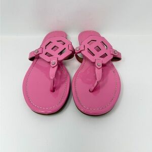 J. McLaughlin Lucy Patent Leather Thong Sandal Pink Size 7